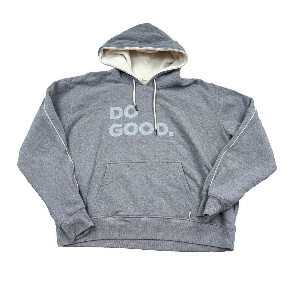 Cotopaxi Hoodie Men Large Gray Do Good Sweatshirt Sweater Spell Out Outdoor